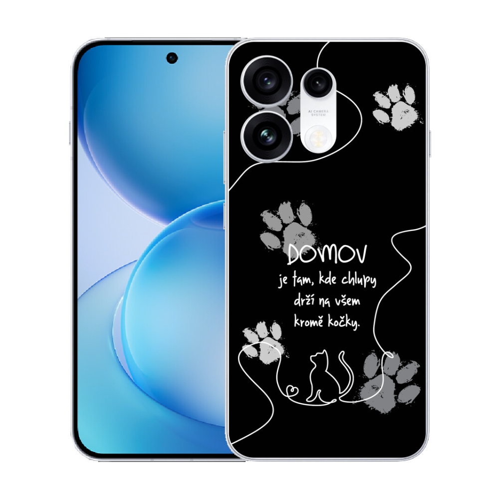 mmCase gél tok az Oppo Reno 16 Pro 5G-hez – macskás motívum, fekete háttér