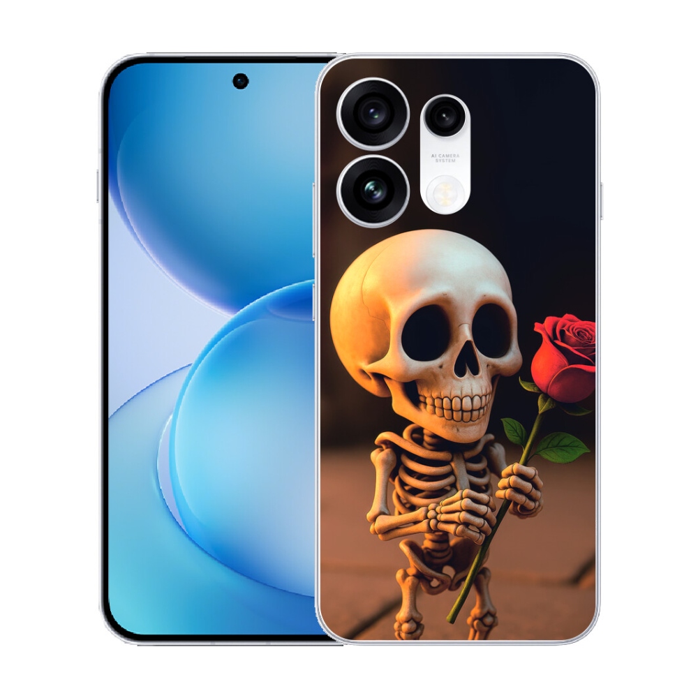 mmCase gél tok az Oppo Reno 16 Pro 5G-hez – csontváz rózsával