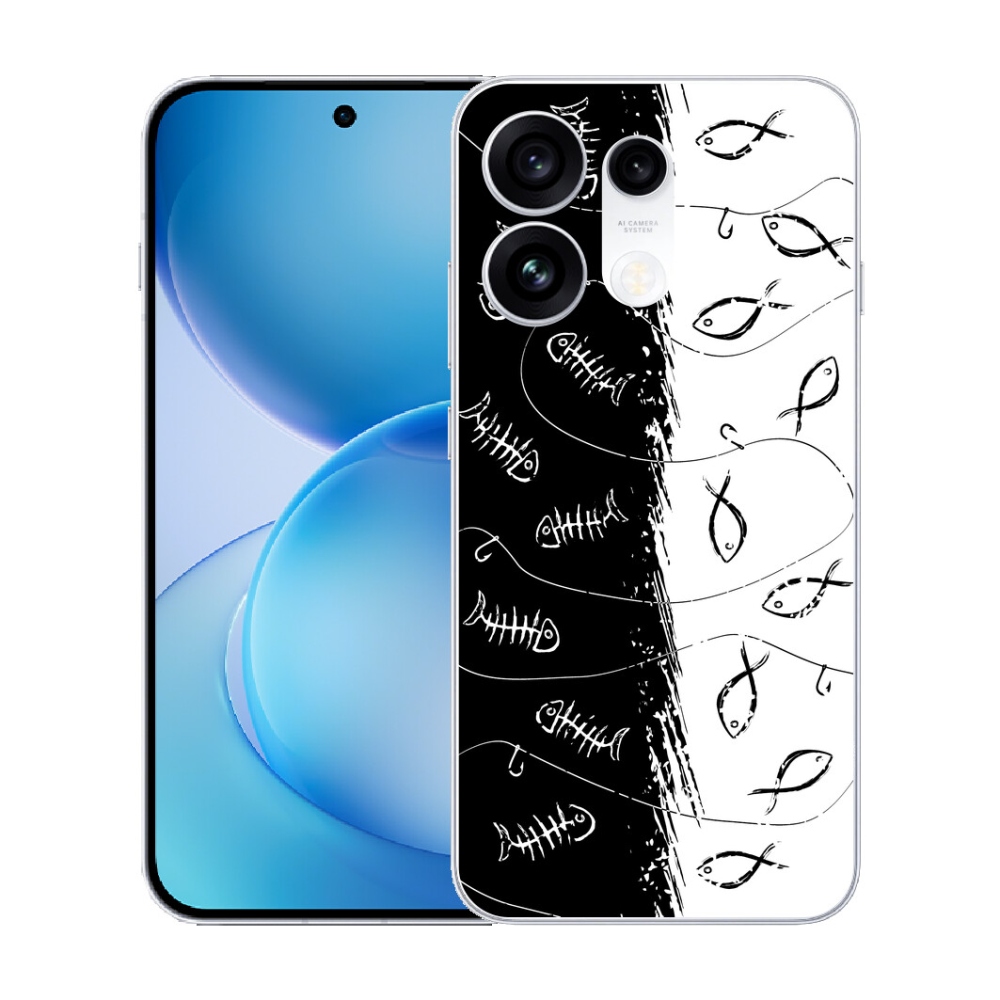 mmCase gél tok az Oppo Reno 16 Pro 5G-hez – csontvázak és halak