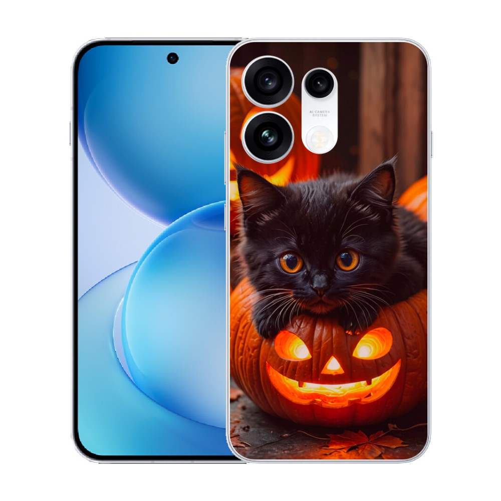 mmCase gél tok az Oppo Reno 16 Pro 5G-hez – cica és sütőtök