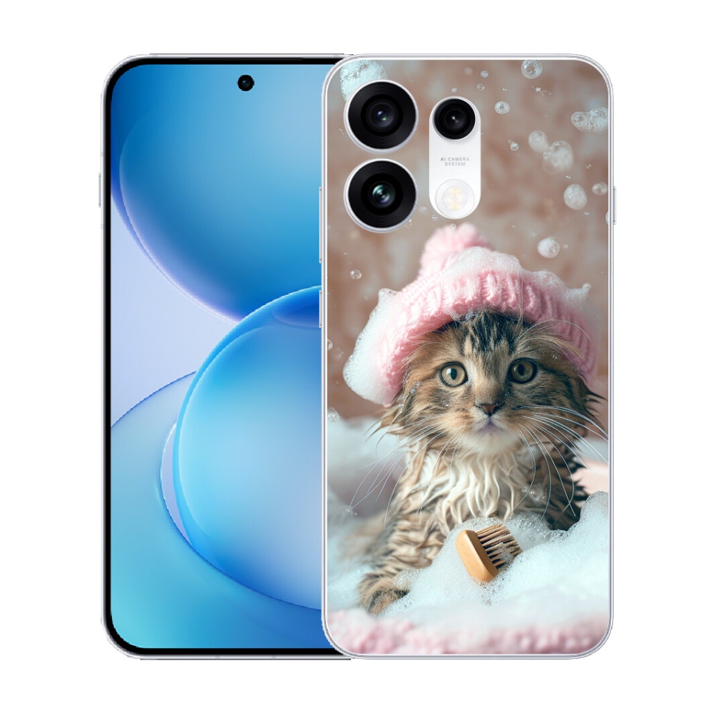 mmCase gél tok az Oppo Reno 16 Pro 5G-hez – cica és fürdő