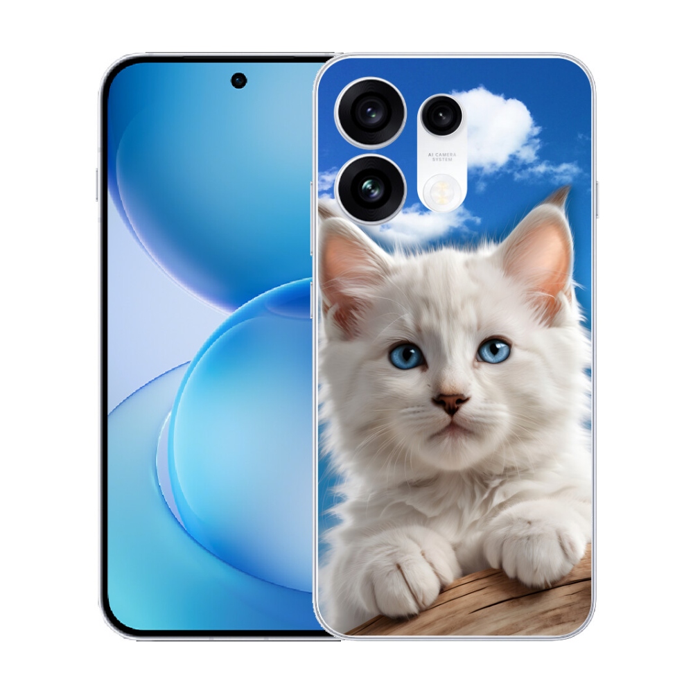 mmCase gél tok az Oppo Reno 16 Pro 5G-hez – cica és felhők