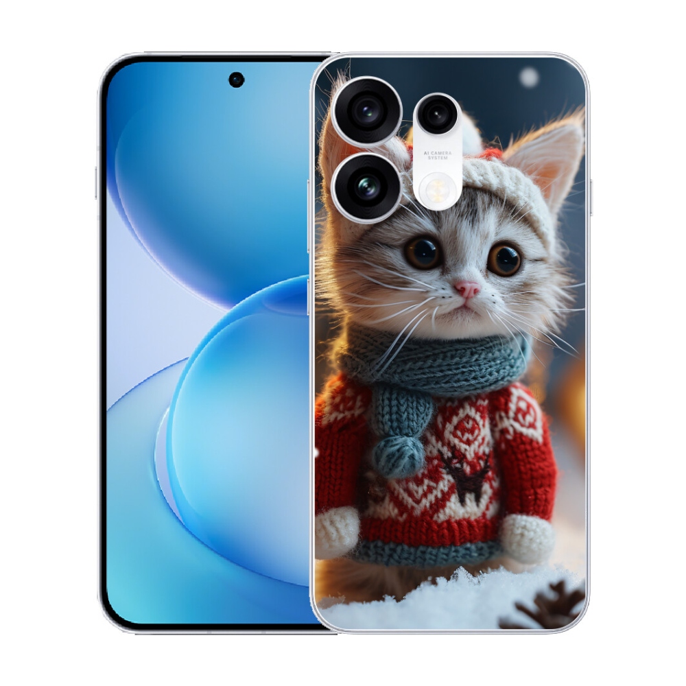 mmCase gél tok az Oppo Reno 16 Pro 5G-hez – pulóveres cica