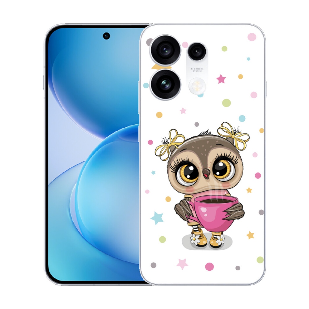 mmCase gél tok az Oppo Reno 16 Pro 5G-hez – rajzolt bagoly