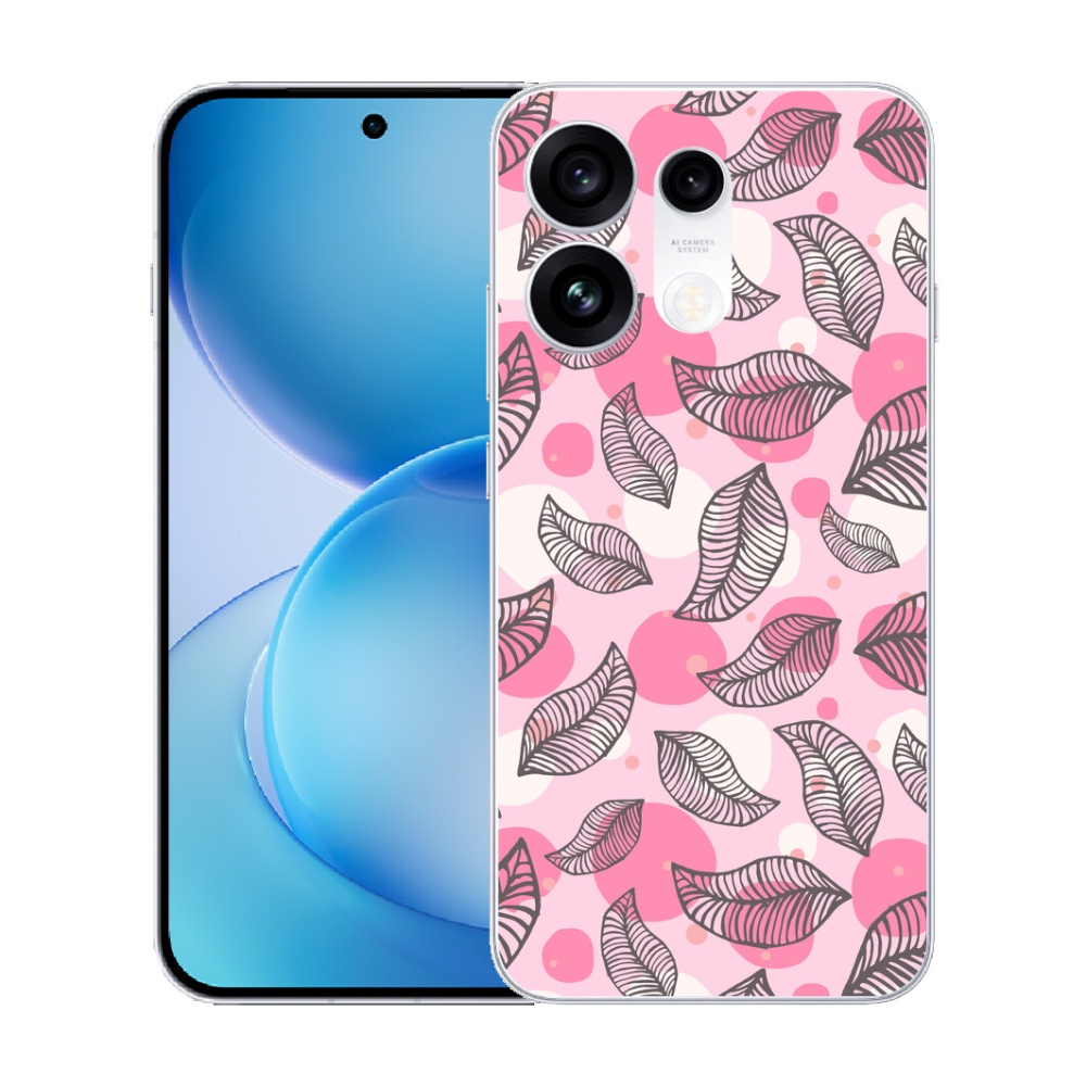 mmCase gél tok az Oppo Reno 16 Pro 5G-hez – rajzolt hulló levelek