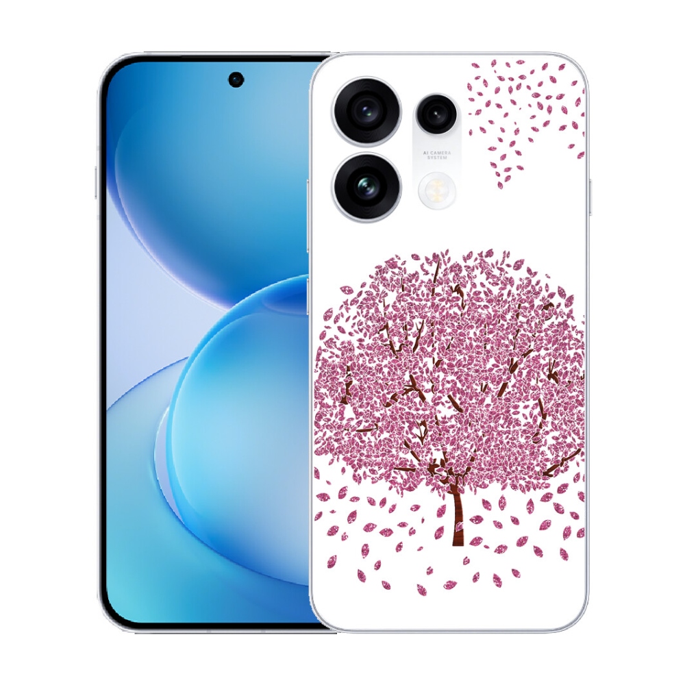 mmCase gél tok az Oppo Reno 16 Pro 5G-hez – rajzolt fa levelekkel