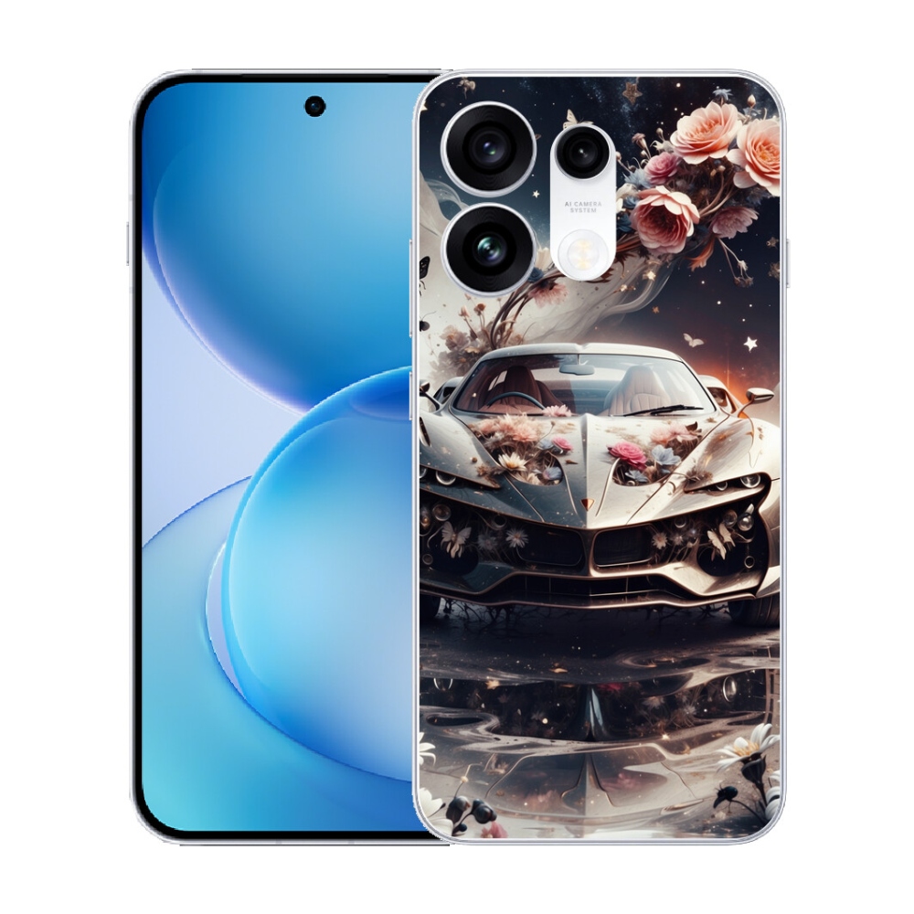 mmCase gél tok az Oppo Reno 16 Pro 5G-hez – virágos sportautó