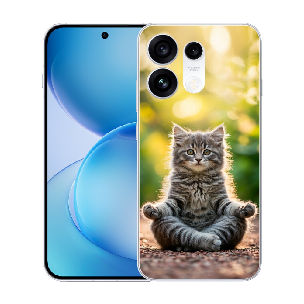 mmCase gél tok az Oppo Reno 16 Pro 5G-hez – meditáló cica
