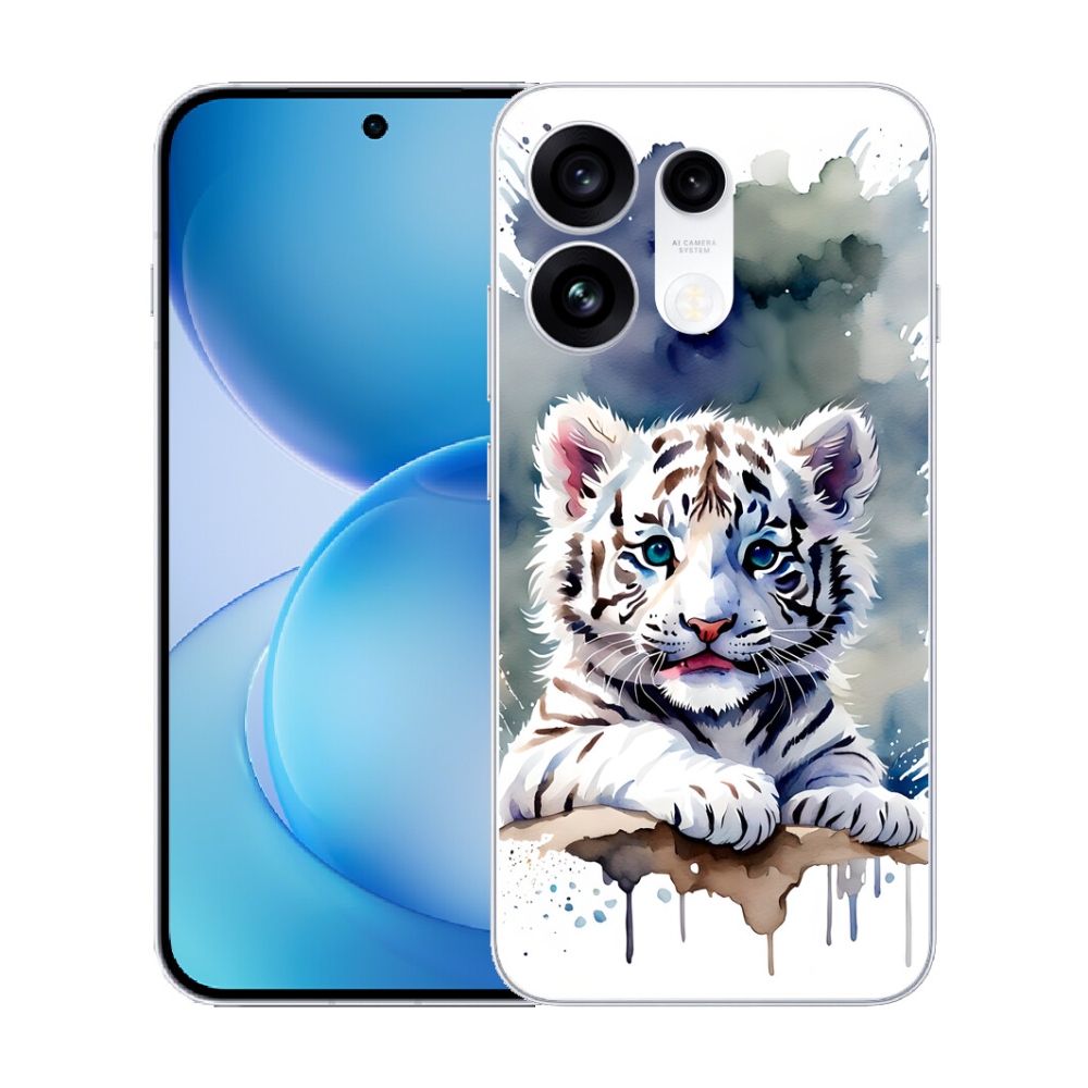 mmCase gél tok az Oppo Reno 16 Pro 5G-hez – fehér tigris kölyök