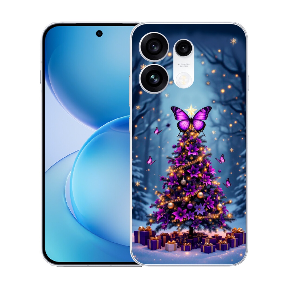 mmCase gél tok az Oppo Reno 16 Pro 5G-hez – pillangós karácsonyfa