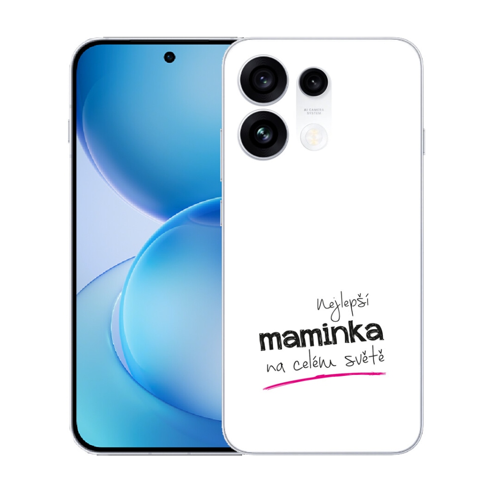 mmCase gél tok az Oppo Reno 16 Pro 5G-hez – „A legjobb anyuka” felirattal, fehér háttérrel