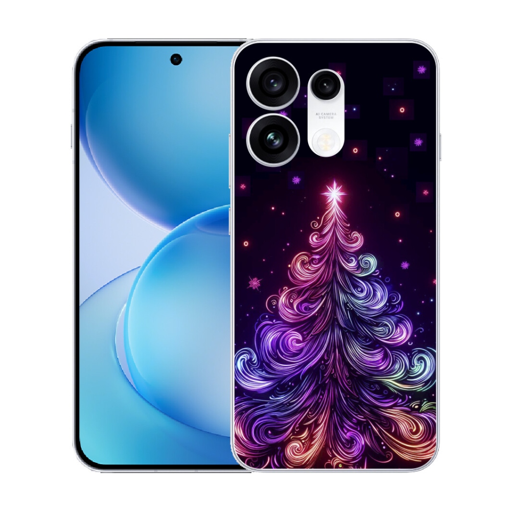 mmCase gél tok az Oppo Reno 16 Pro 5G-hez – neon karácsonyfa 1