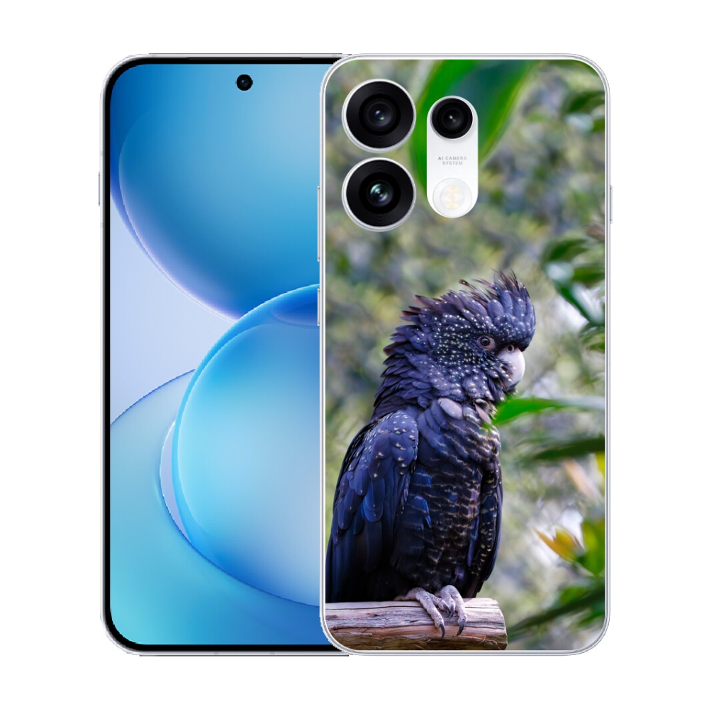 mmCase gél tok az Oppo Reno 16 Pro 5G-hez – fekete kakadu papagáj