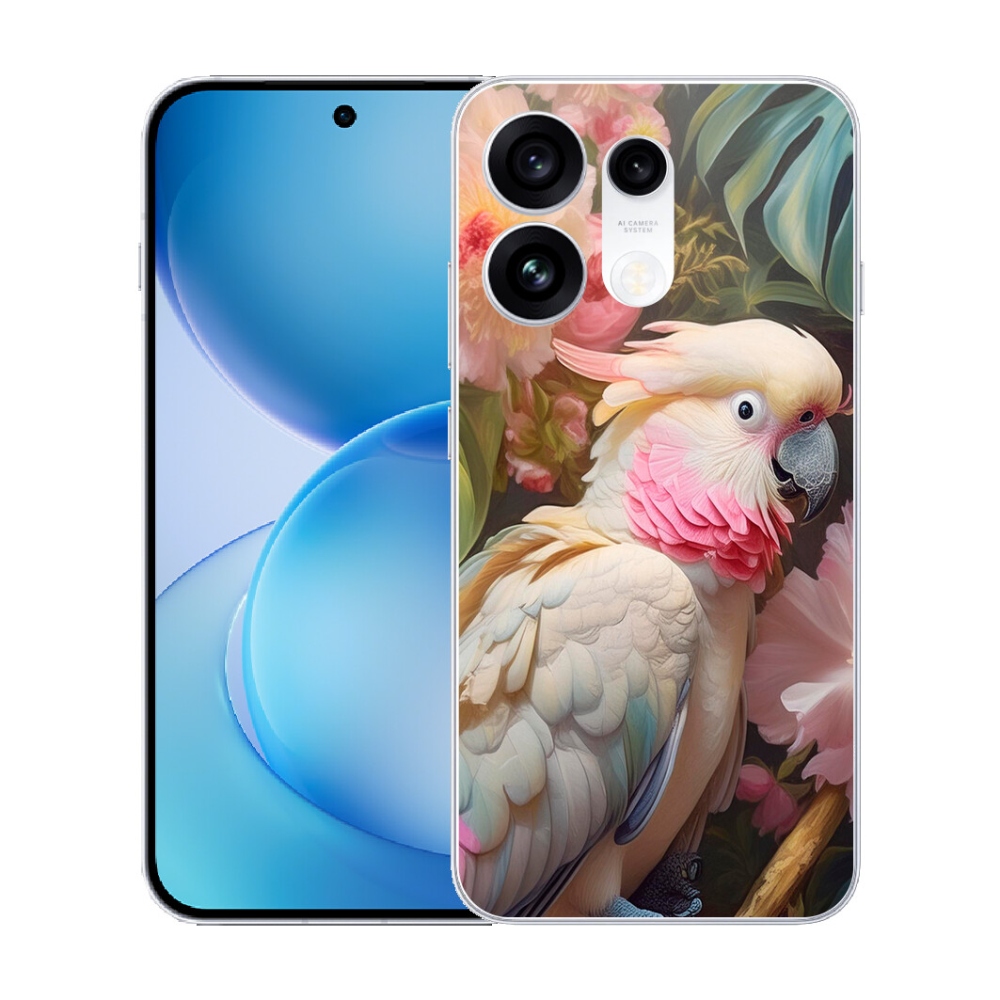 mmCase gél tok az Oppo Reno 16 Pro 5G-hez – rózsaszín kakadu papagáj 2