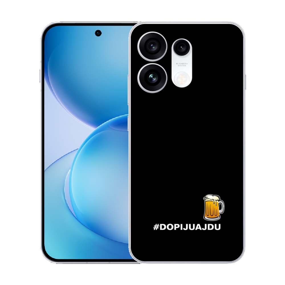 mmCase gél tok az Oppo Reno 16 Pro 5G-hez – sörös motívum 1, fekete háttérrel