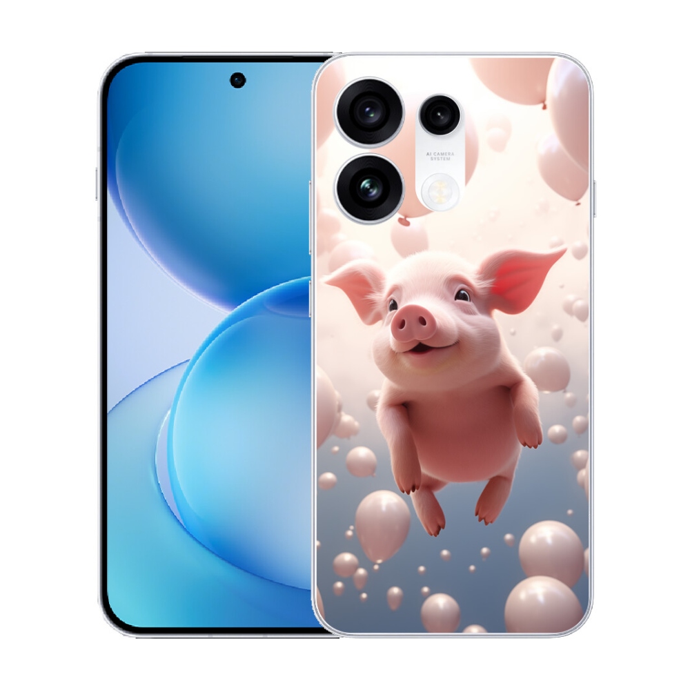 mmCase gél tok az Oppo Reno 16 Pro 5G-hez – malac léggömbökkel