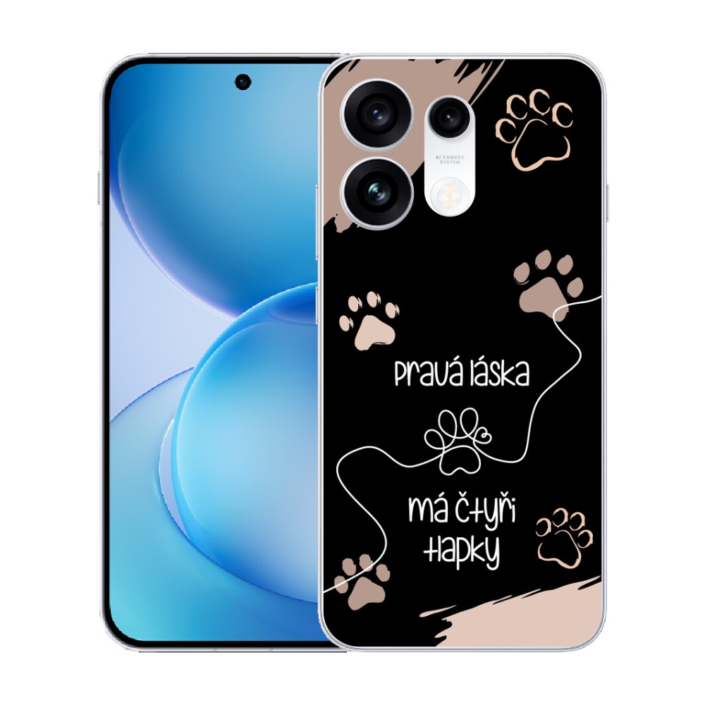 mmCase géltok az Oppo Reno 16 Pro 5G-hez – kutyás motívum 1, fekete háttér