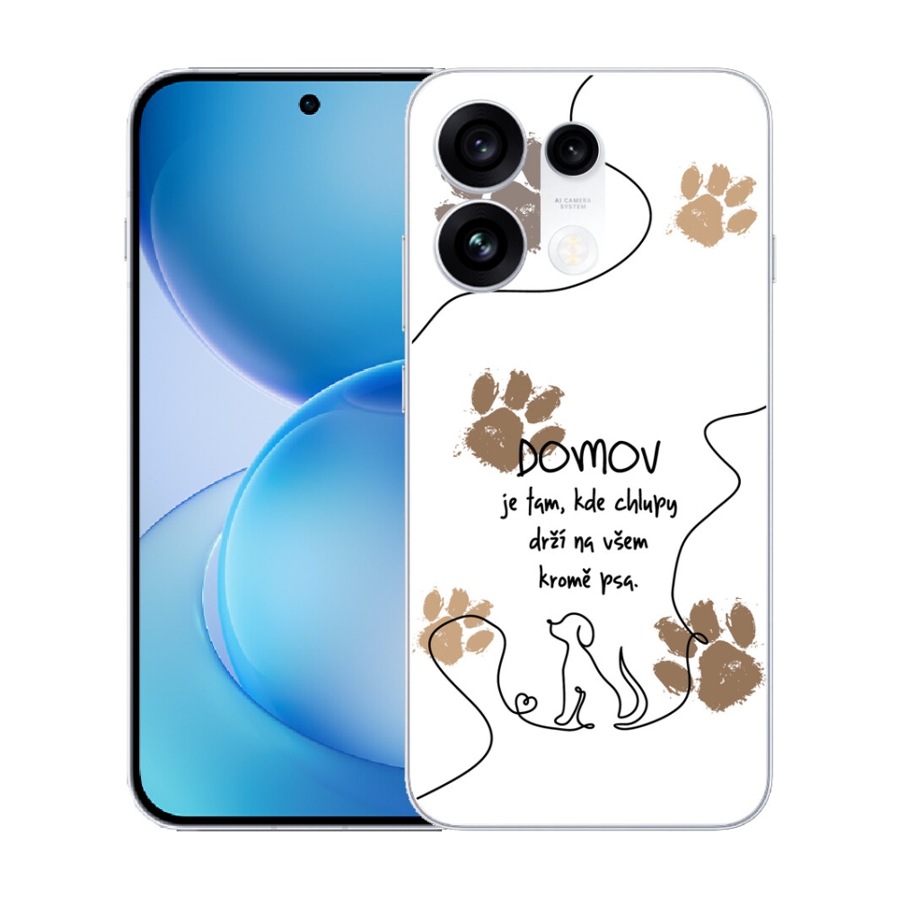 mmCase gél tok az Oppo Reno 16 Pro 5G-hez – kutyás motívum, fehér háttér