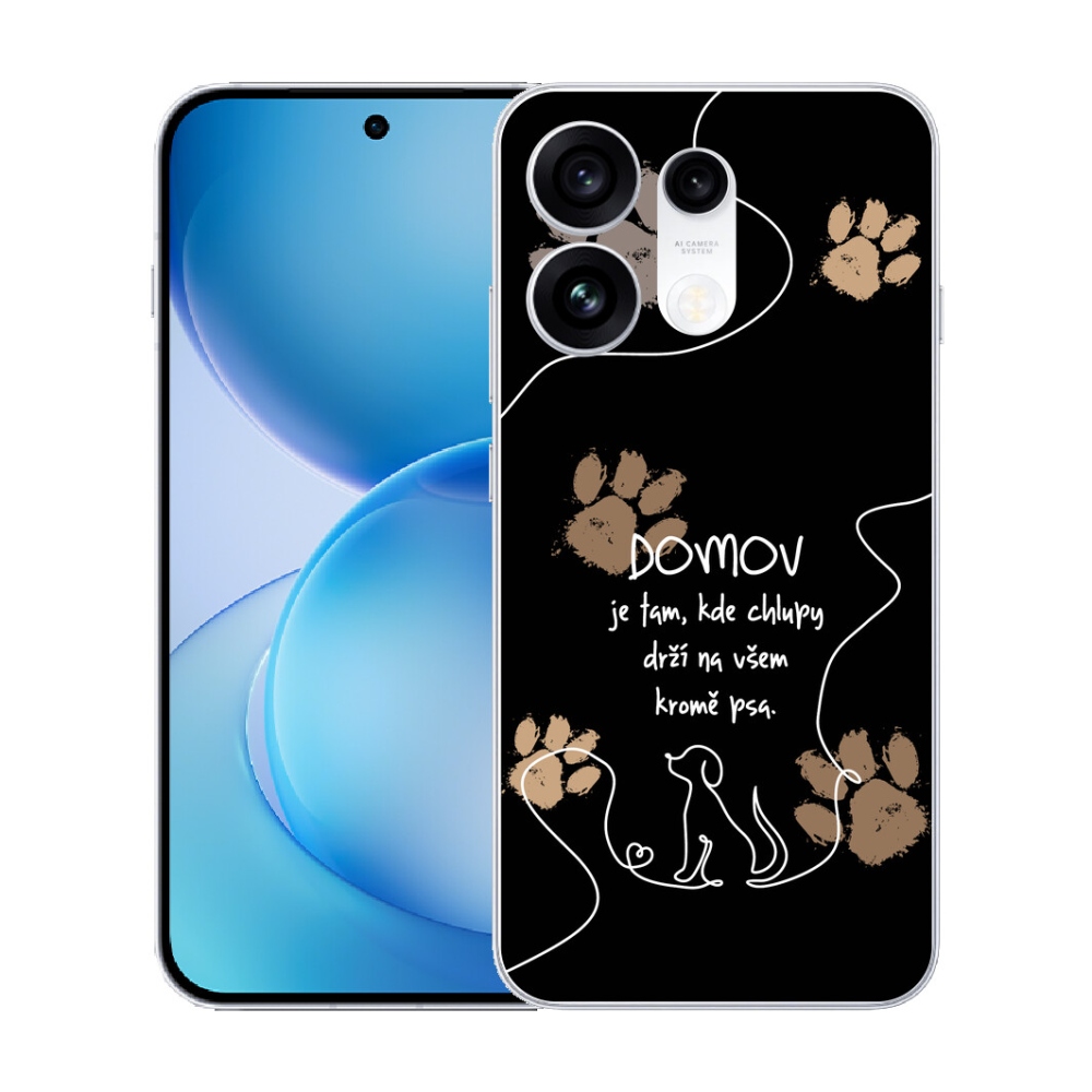mmCase gél tok az Oppo Reno 16 Pro 5G-hez – kutyás motívum, fekete háttér