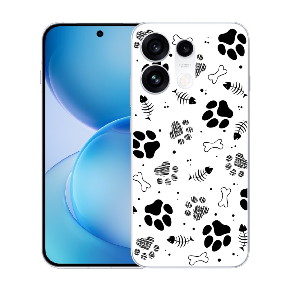 mmCase gél tok az Oppo Reno 16 Pro 5G-hez – kutyamancsok 1