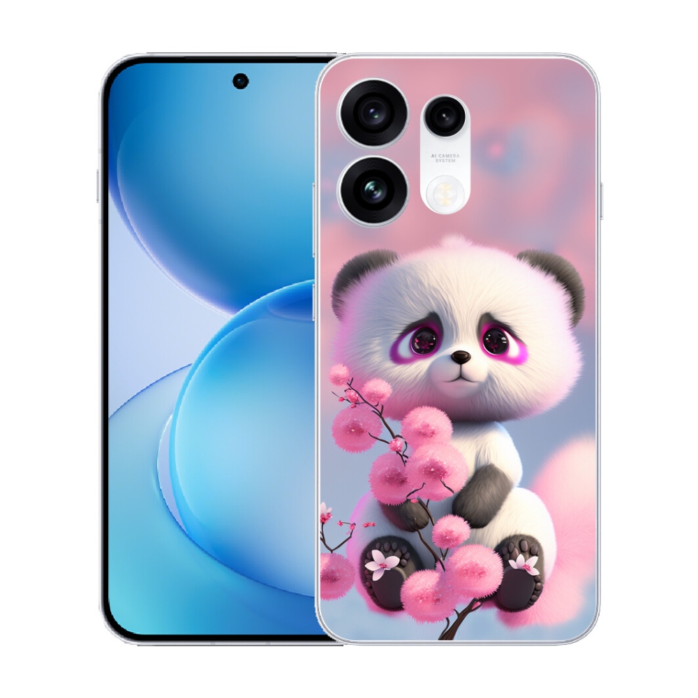 mmCase gél tok az Oppo Reno 16 Pro 5G-hez – aranyos panda 1