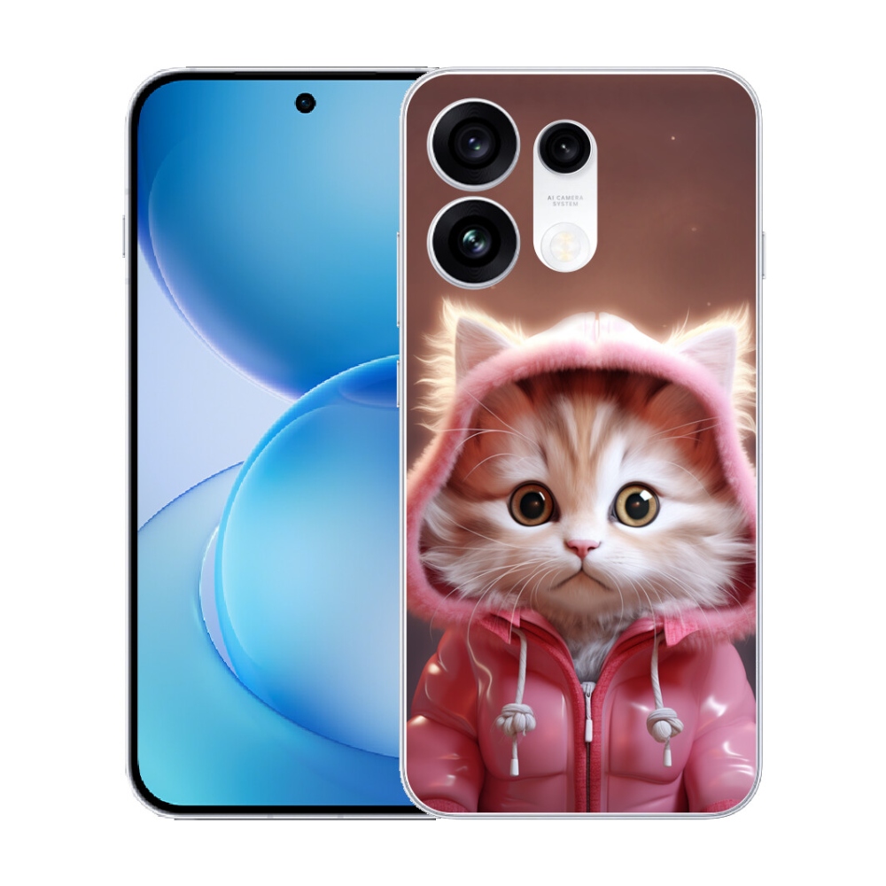 mmCase gél tok az Oppo Reno 16 Pro 5G-hez – aranyos cica 3