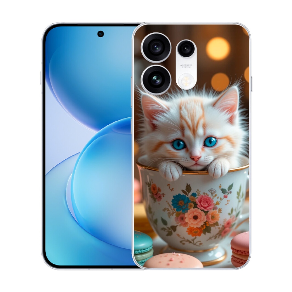 mmCase gél tok az Oppo Reno 16 Pro 5G-hez – aranyos cica 6