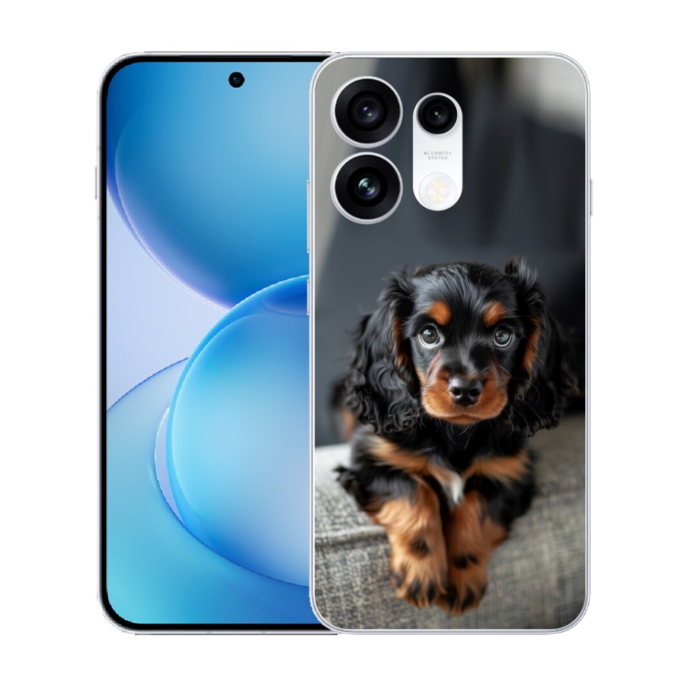 mmCase gél tok az Oppo Reno 16 Pro 5G-hez – aranyos, hosszúszőrű tacskó