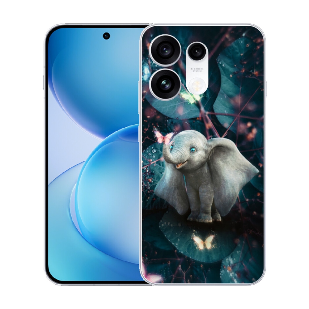 mmCase gél tok az Oppo Reno 16 Pro 5G-hez – aranyos elefánt