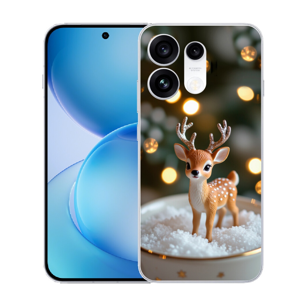 mmCase gél tok az Oppo Reno 16 Pro 5G-hez – aranyos karácsonyi szarvas