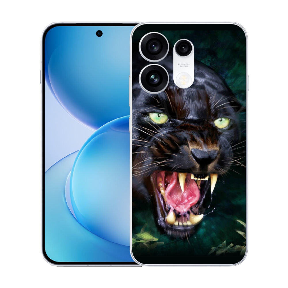 mmCase gél tok az Oppo Reno 16 Pro 5G-hez – dühös fekete párduc