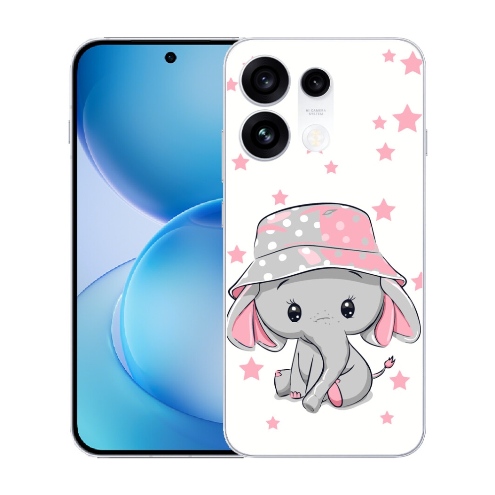 mmCase gél tok az Oppo Reno 16 Pro 5G-hez – rózsaszín elefánt
