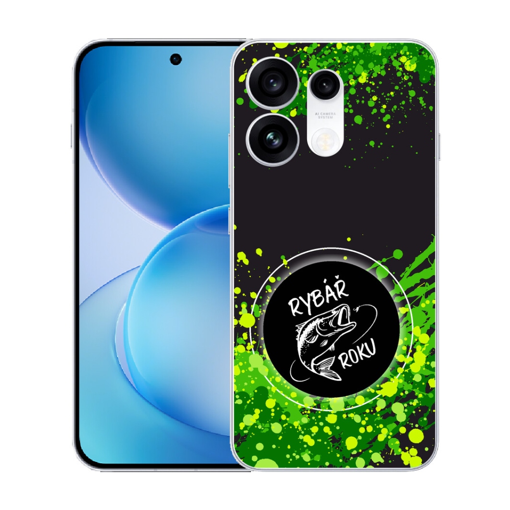 mmCase gél tok az Oppo Reno 16 Pro 5G-hez – „Az év horgásza” fekete háttérrel