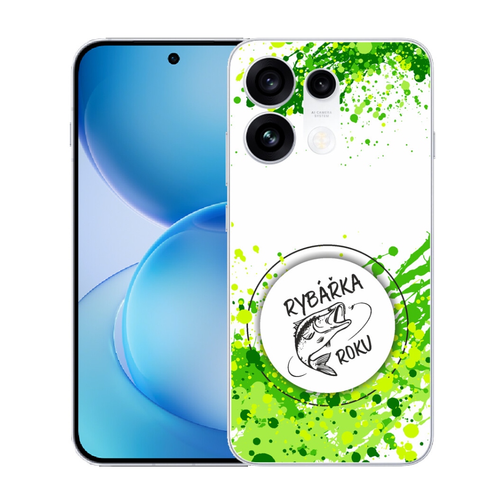 mmCase géltok az Oppo Reno 16 Pro 5G-hez – „Az év halásznője” fehér háttérrel