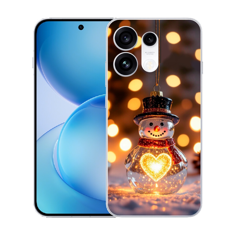 mmCase gél tok az Oppo Reno 16 Pro 5G-hez – világító karácsonyi hóember
