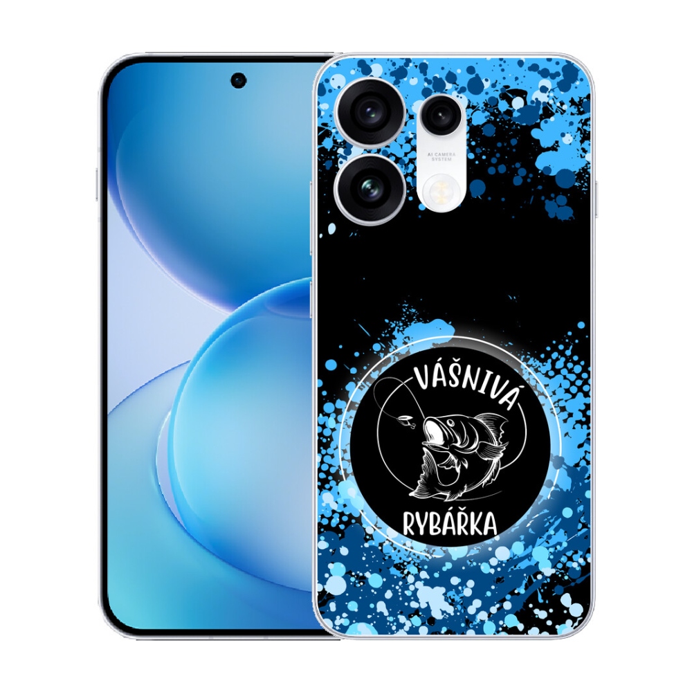 mmCase gél tok az Oppo Reno 16 Pro 5G-hez – szenvedélyes horgász, fekete háttérrel