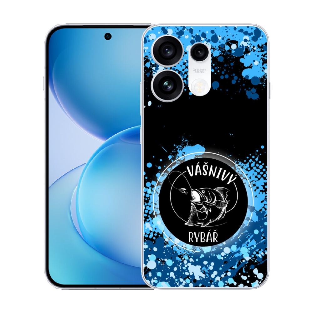 mmCase gél tok az Oppo Reno 16 Pro 5G-hez – szenvedélyes horgász, fekete háttérrel