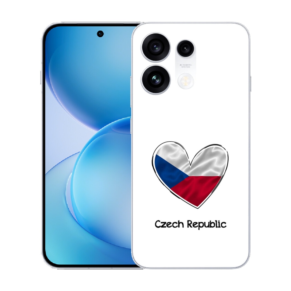 mmCase gél tok az Oppo Reno 16 Pro 5G-hez – zászló, szív, fehér háttér