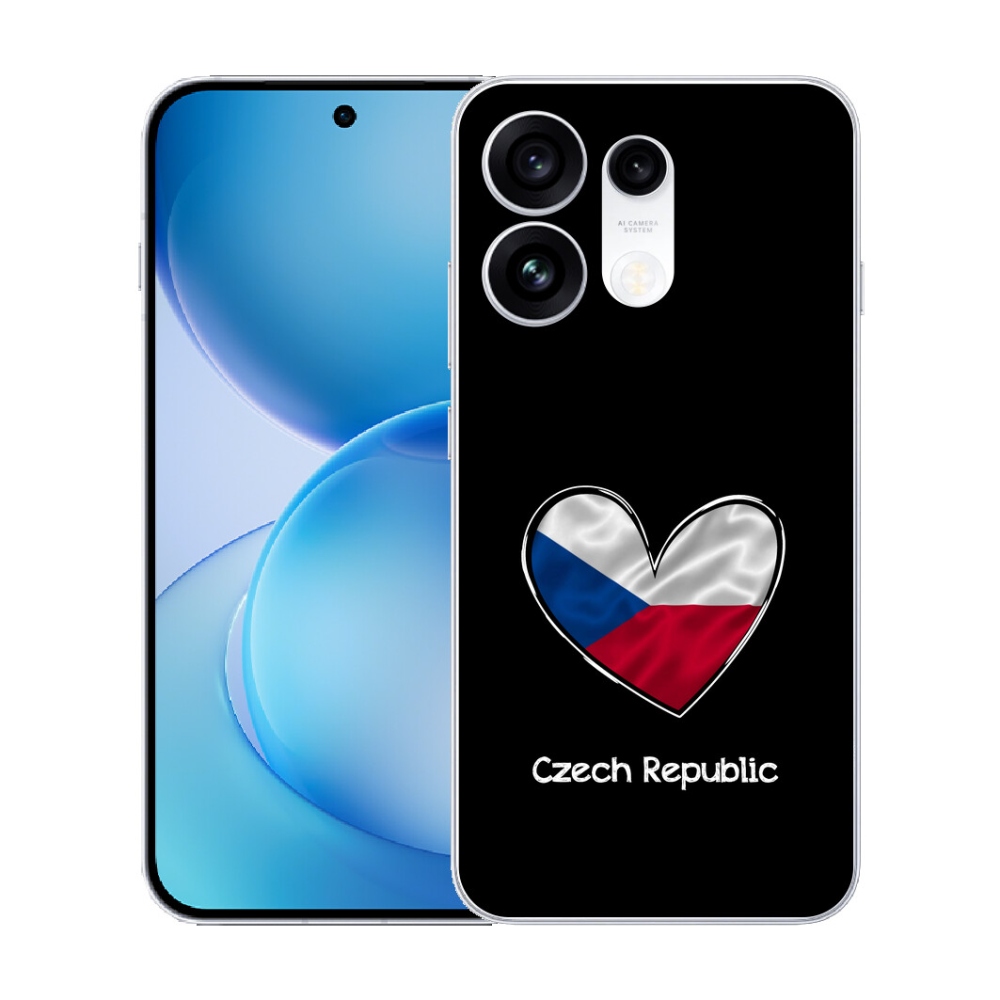 mmCase gél tok az Oppo Reno 16 Pro 5G-hez – zászló, szív, fekete háttér