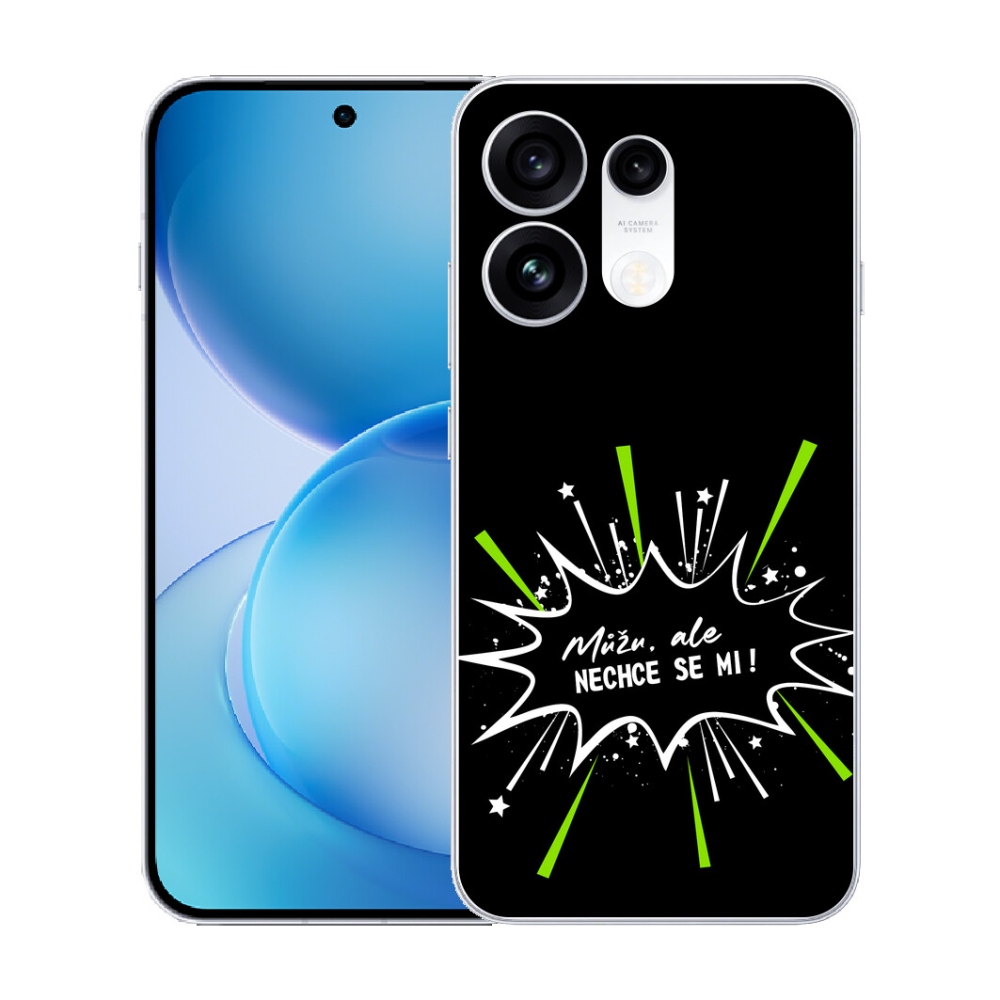 mmCase géltok az Oppo Reno 16 Pro 5G-hez – vicces felirat, 11, fekete háttér
