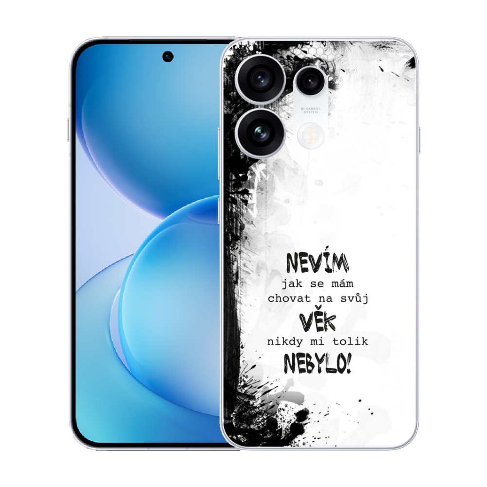 mmCase géltok az Oppo Reno 16 Pro 5G-hez – vicces felirat, 14, fehér háttér