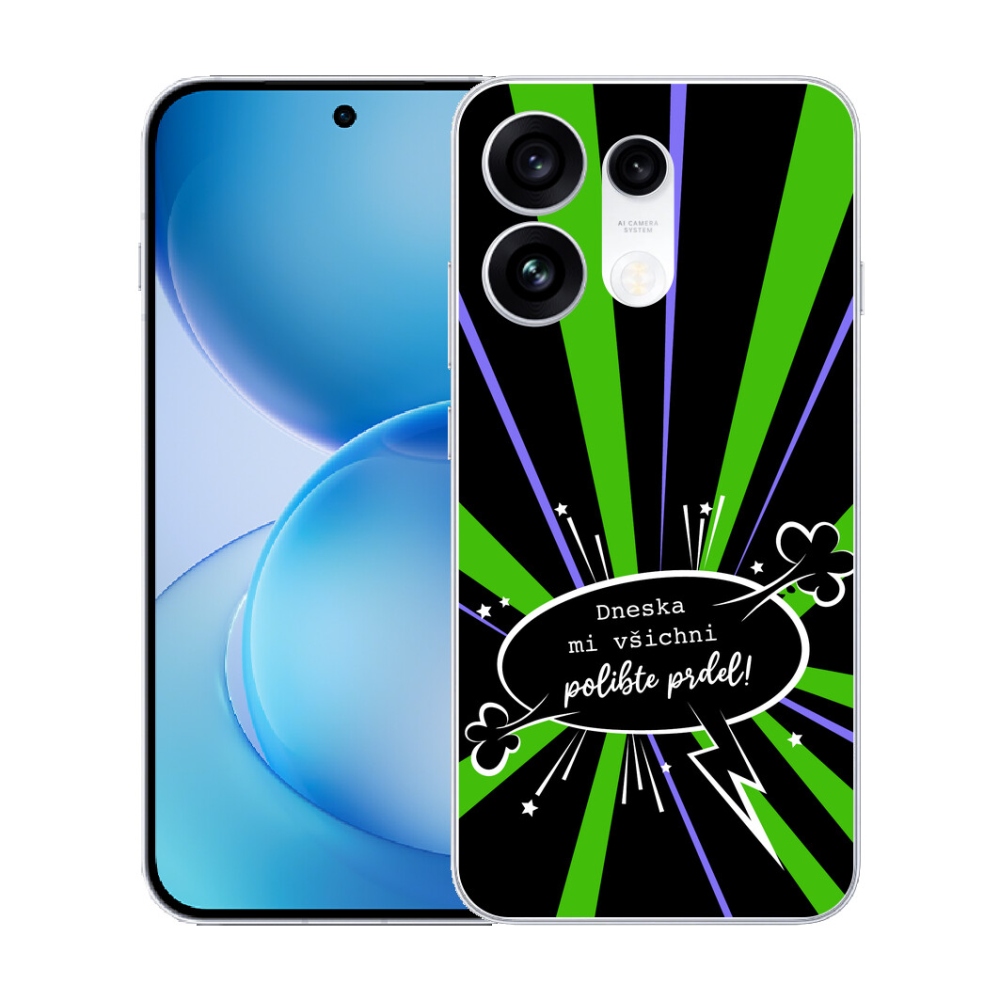 mmCase géltok az Oppo Reno 16 Pro 5G-hez – vicces felirat, 15, fekete háttér
