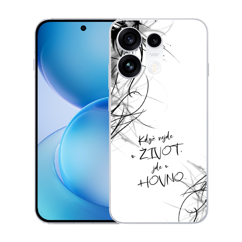 mmCase gél tok az Oppo Reno 16 Pro 5G-hez – vicces felirat, 16, fehér háttérrel