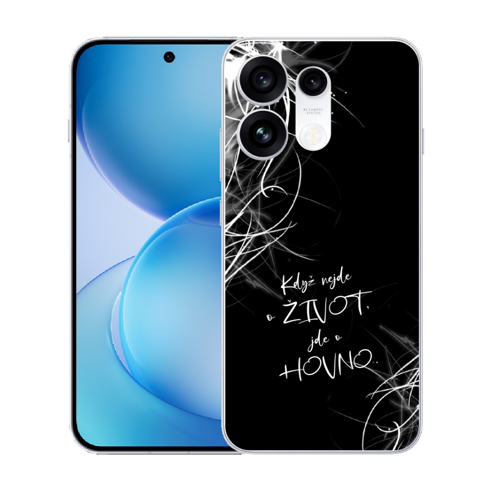 mmCase gél tok az Oppo Reno 16 Pro 5G-hez – vicces felirat, 16, fekete háttér