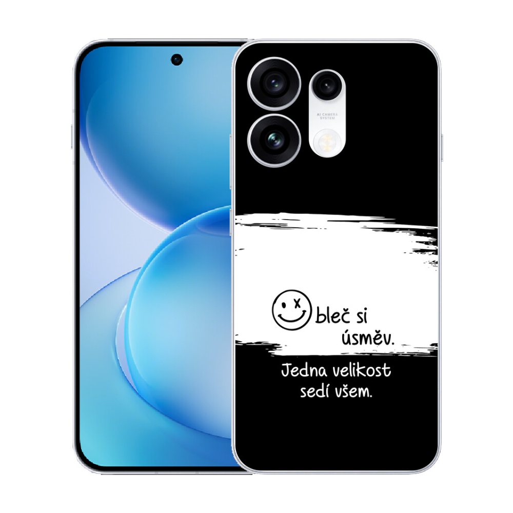 mmCase gél tok az Oppo Reno 16 Pro 5G-hez – vicces felirat, 8 fekete-fehér háttér