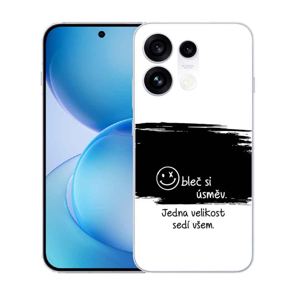 mmCase gél tok az Oppo Reno 16 Pro 5G-hez – vicces felirat, 8 fekete-fehér háttér