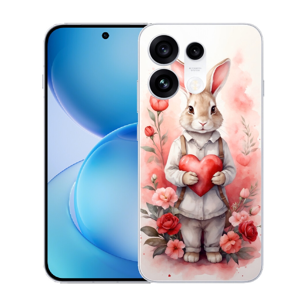 mmCase gélhuzat az Oppo Reno 16 Pro 5G-hez – nyuszi szívvel