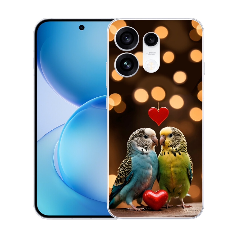 mmCase gél tok az Oppo Reno 16 Pro 5G-hez – szerelmes papagájok