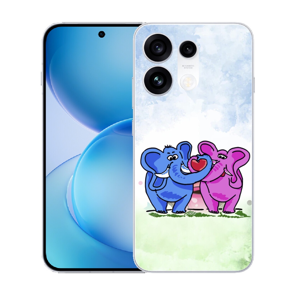 mmCase gél tok az Oppo Reno 16 Pro 5G-hez – szerelmes elefántok