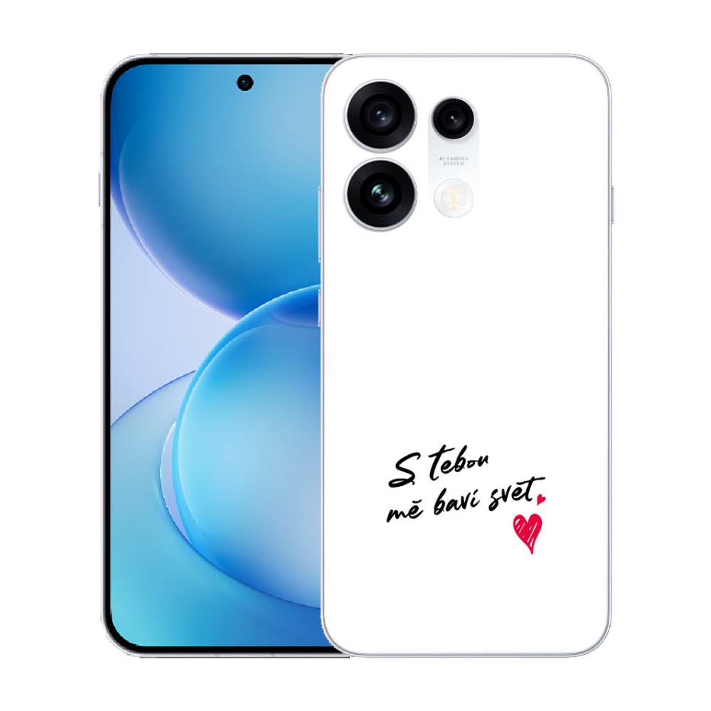 mmCase gél tok az Oppo Reno 16 Pro 5G-hez – „In Love” felirat, fehér háttér